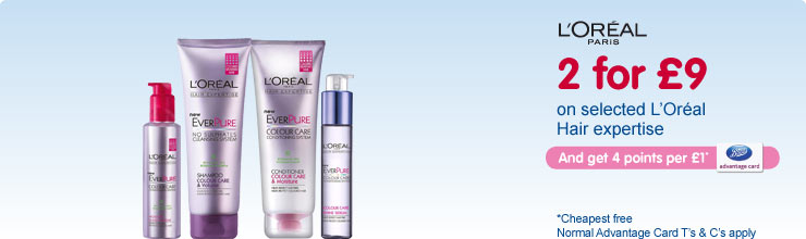 2 for �9 on selected L'Oreal Hair Expertise